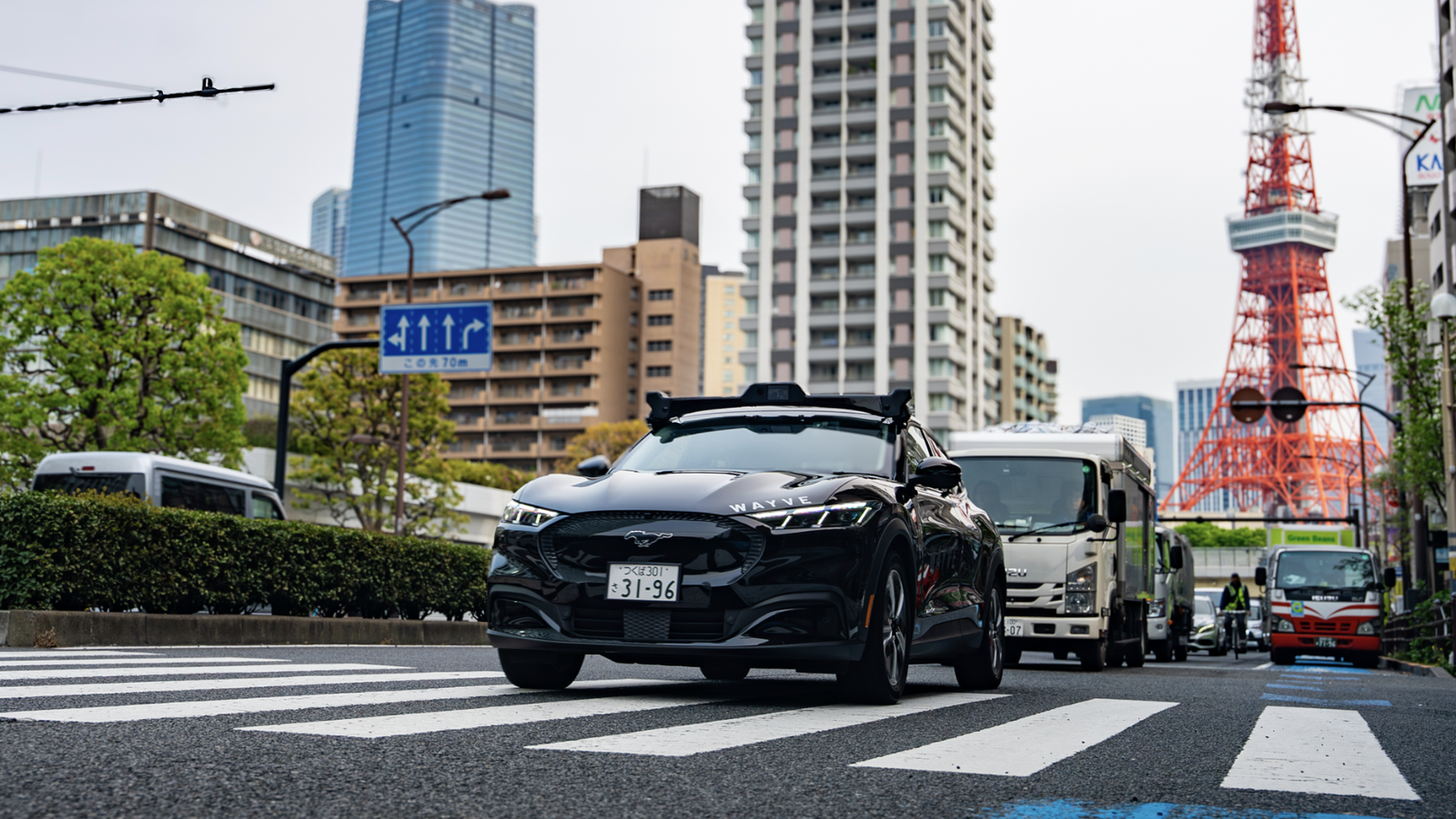 A Wayve self-driving taxi